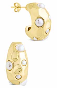 Sterling Forever Eleanor Chunky Molten Hoop Earrings