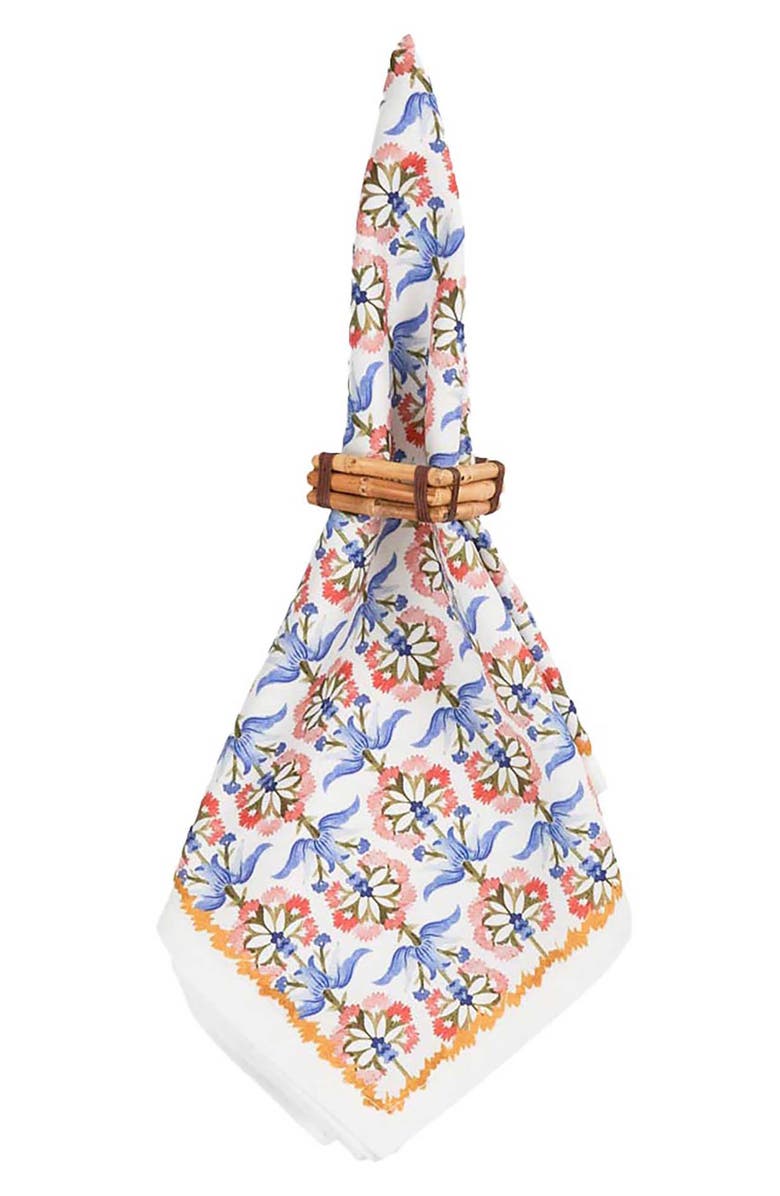 Juliska Emilie Set of 4 Floral Napkins, Alternate, color, Chambray