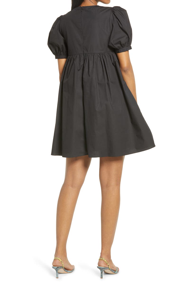 English Factory Puff Sleeve Cotton Babydoll Dress, Alternate, color, 