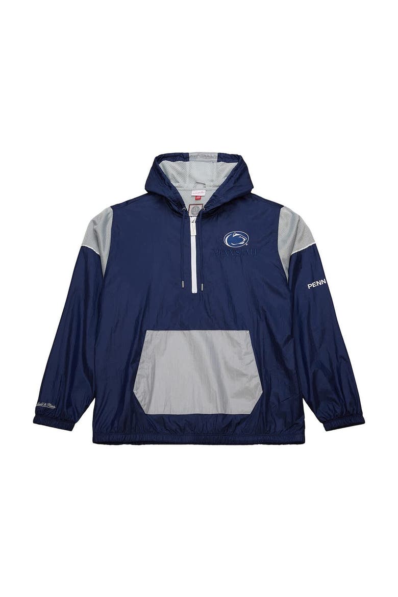 Men's Mitchell & Ness Navy Penn State Nittany Lions Team 3.0 Anorak Half-Zip Hoodie, Main, color, Navy