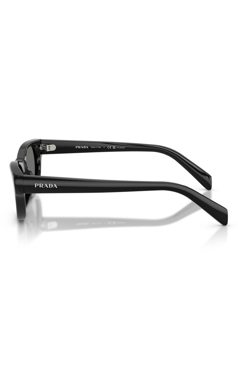 Prada 52mm Polarized Cat Eye Sunglasses, Alternate, color, Black / Dark Grey Polar