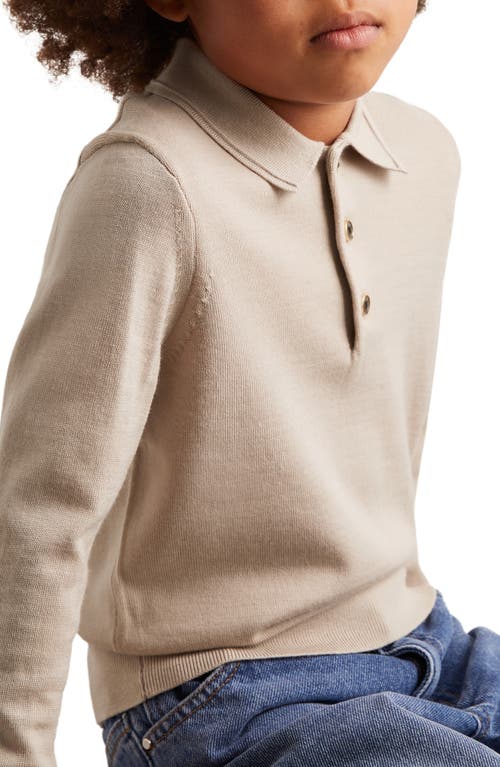 Reiss Kids' Trafford Jr. Wool Polo Sweater In Brown