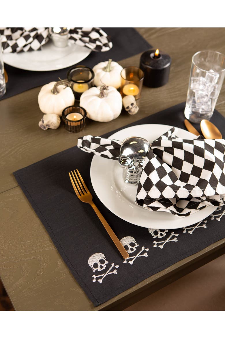 Skulls Embellished Placemat Set/4, Alternate, color, Skulls Embellished