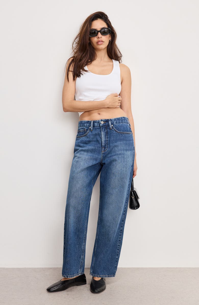 Good American Good '90s Crop Relaxed Jeans, Alternate, color, Indigo963