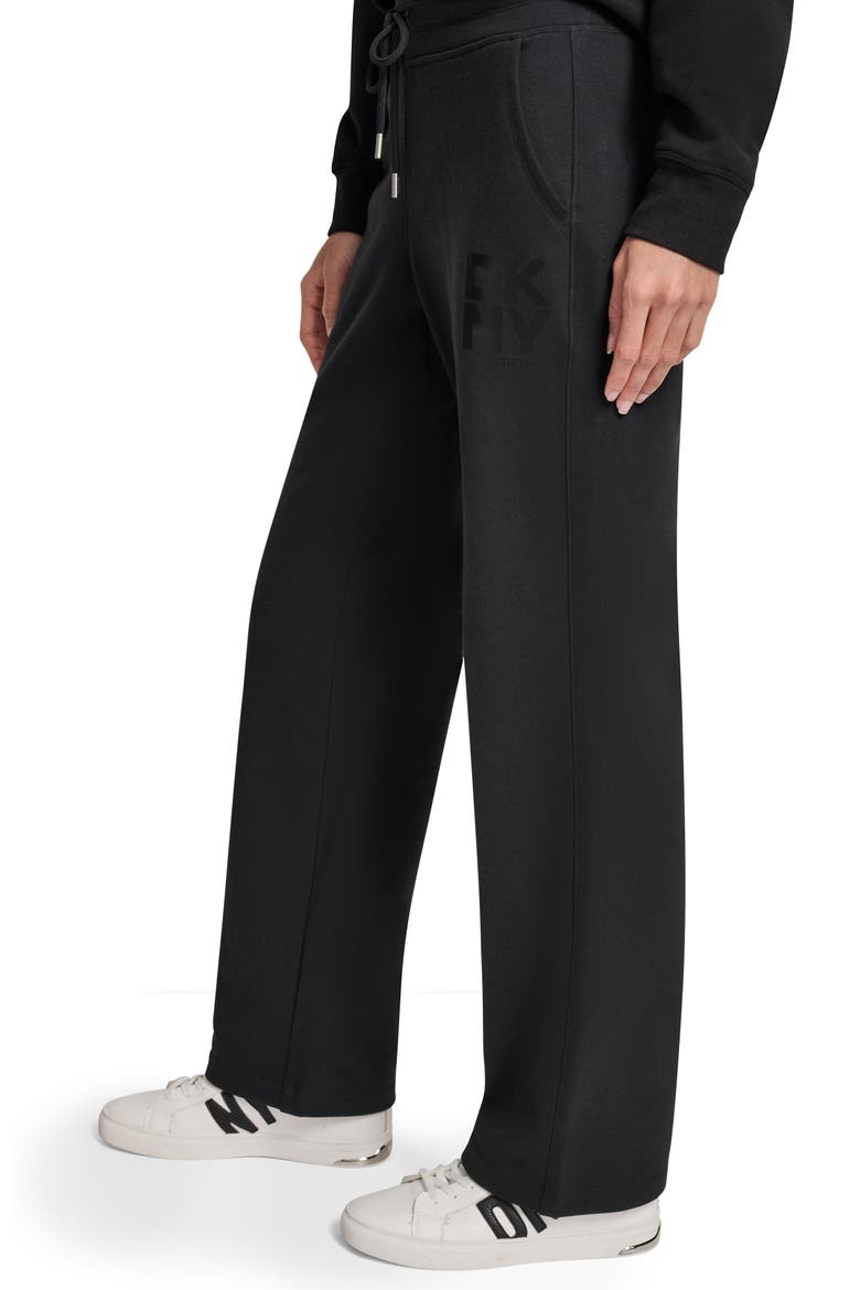 Stacked Logo Bootcut Sweatpants, Alternate, color, BLACK