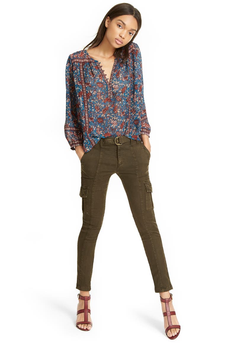 'Surplus' Stretch Twill Skinny Cargo Pants, Alternate, color, DARK MOSS