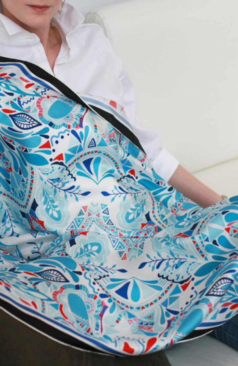 Jessie Zhao New York Silk Scarf Of The Ocean, Alternate, color,