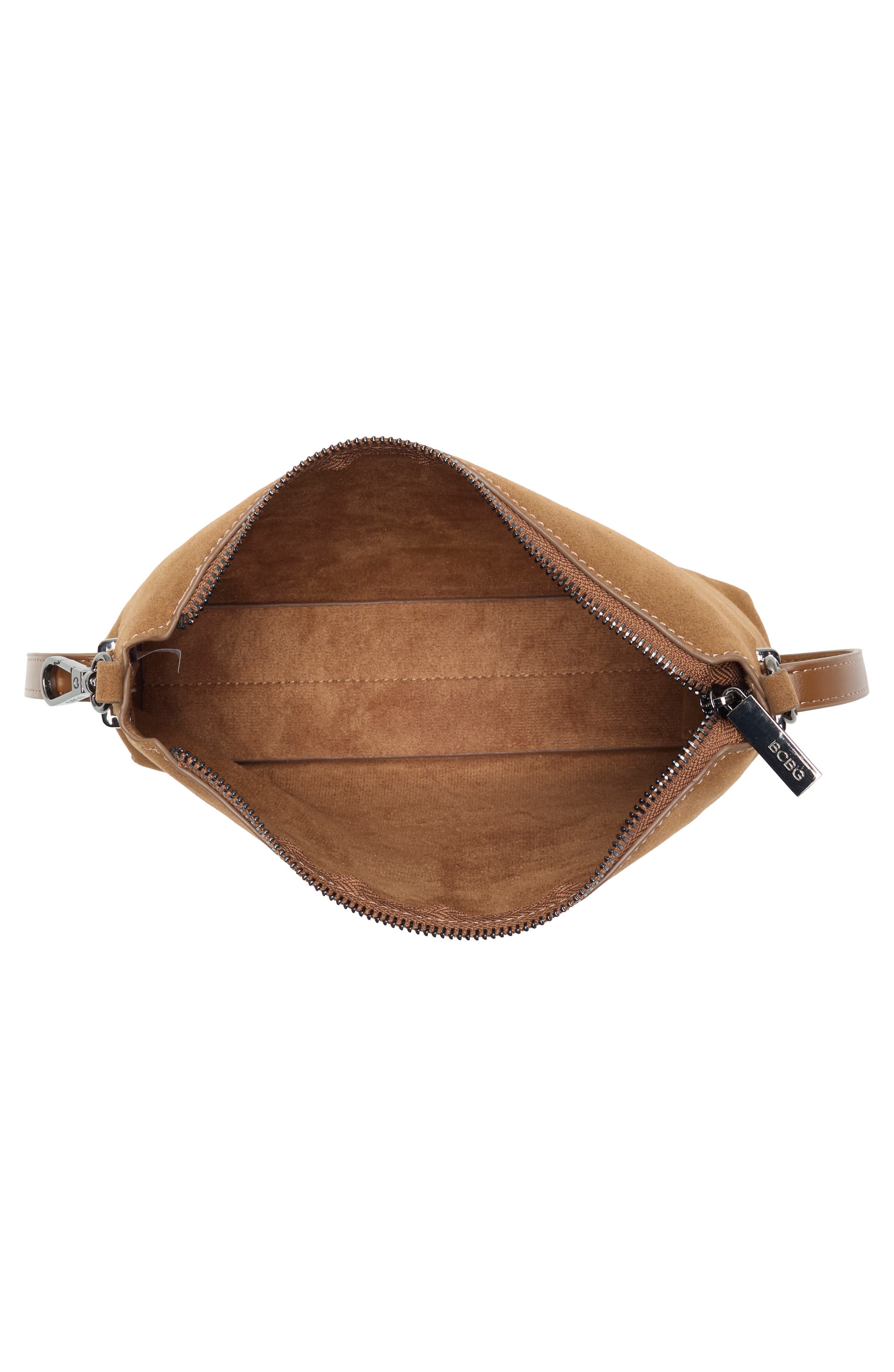 Faux Suede Hobo Shoulder Bag, Alternate, color, CARAMEL