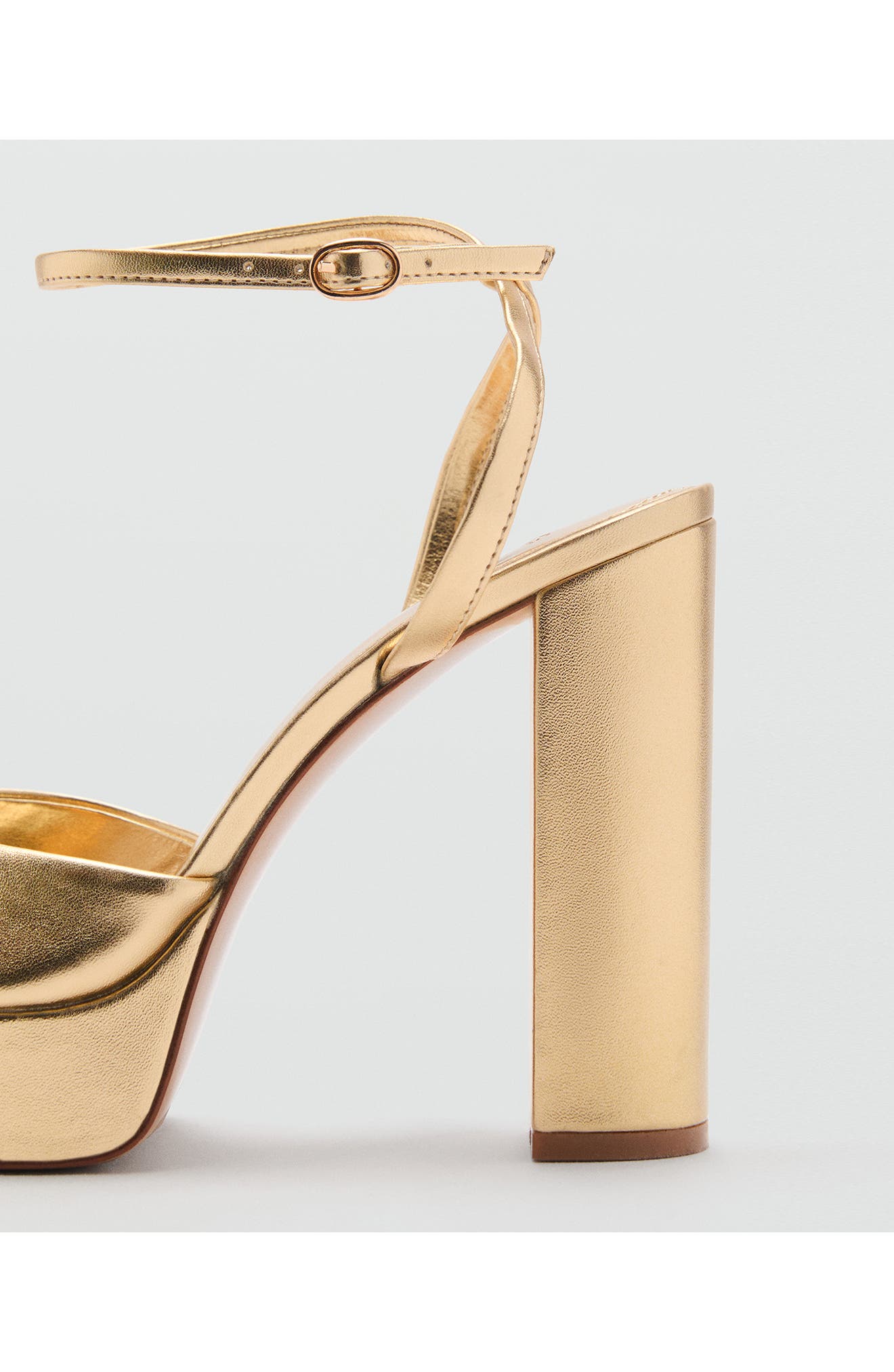 MANGO Ankle Strap Platform Sandal, Alternate, color, 