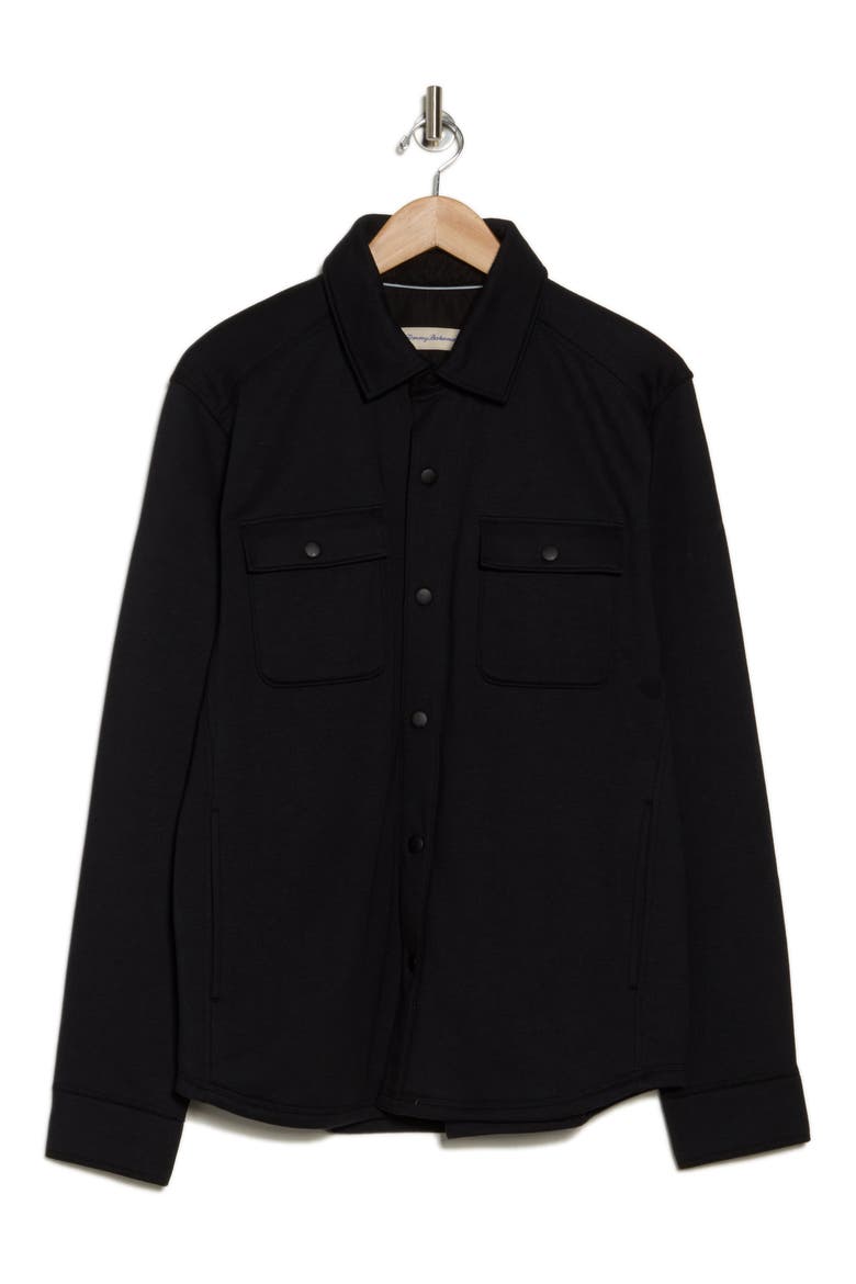 Roma Button Down Shirt Jacket, Alternate, color, BLACK