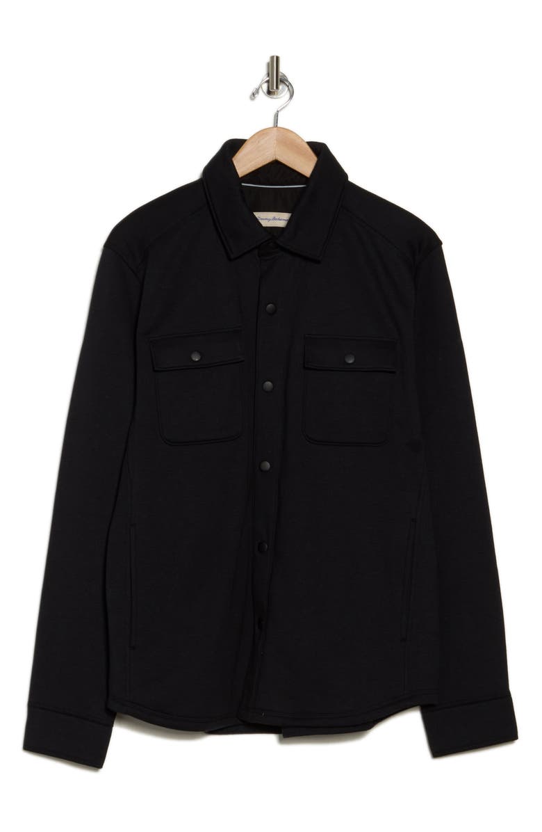 Tommy Bahama Roma Button Down Shirt Jacket, Alternate, color, Black
