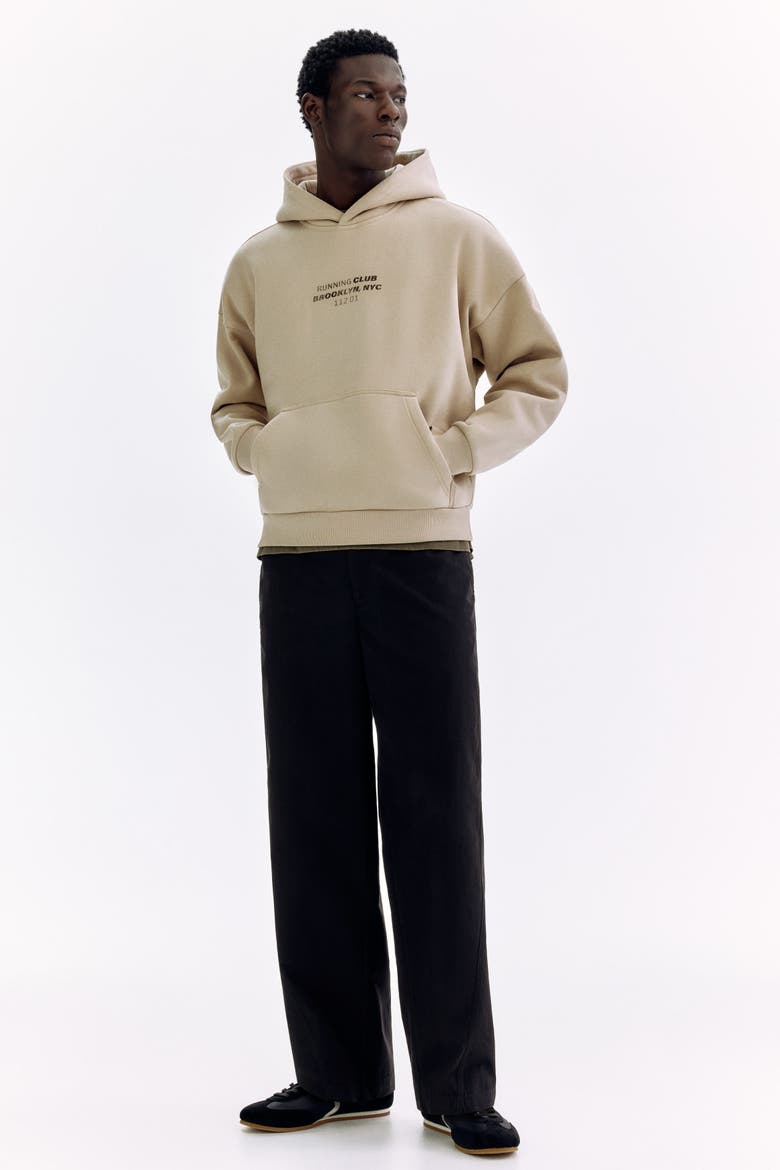 Loose Fit Hoodie, Alternate, color, Beige/Running Club