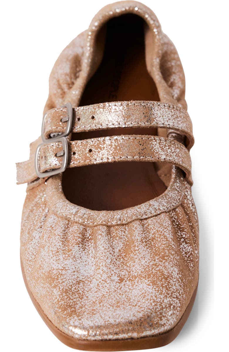 Free People Gemini Ballet Flat, Alternate, color, Champagne Metallic