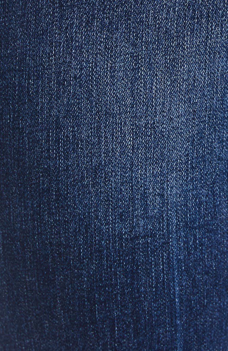 Bayeas Frayed Mid Rise Flare Jeans, Alternate, color, Deep Sea