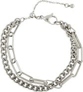 REBL Layered Paperclip Bracelet