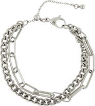 REBL Layered Paperclip Bracelet