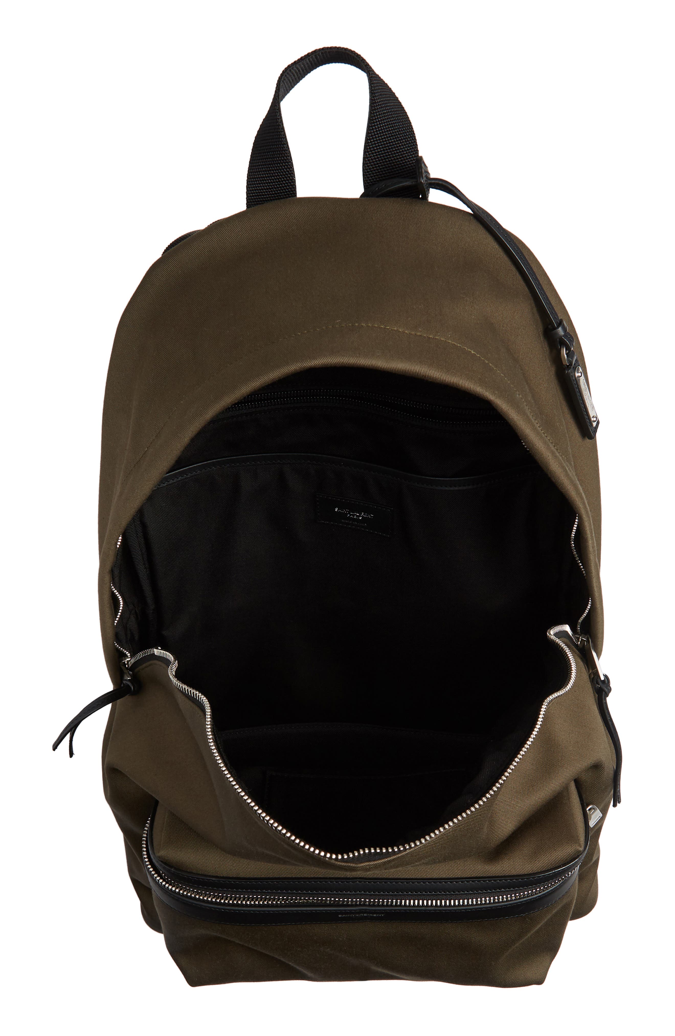 Saint Laurent City Canvas Backpack, Alternate, color, 