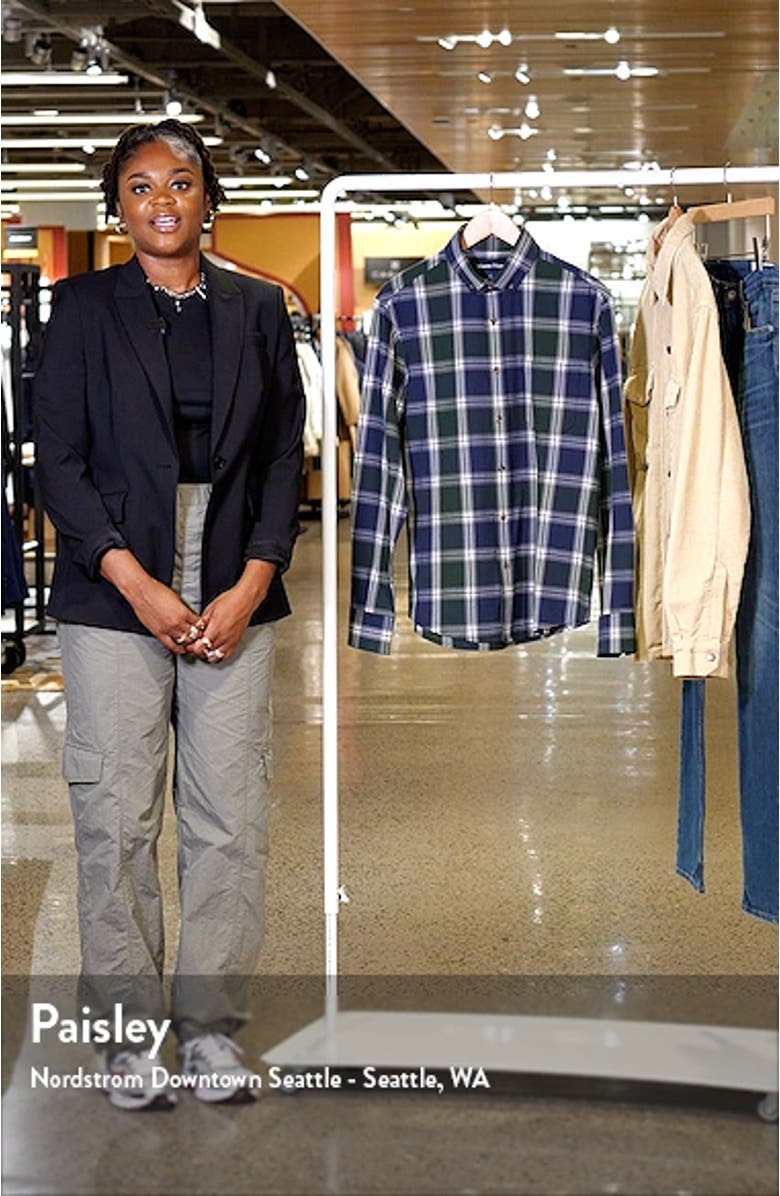 City Trim Fit Plaid Flannel Button-Down Shirt, sales video thumbnail
