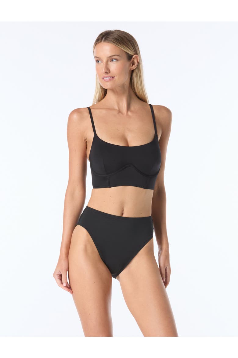 Corset Bra Swim Top, Main, color, Black