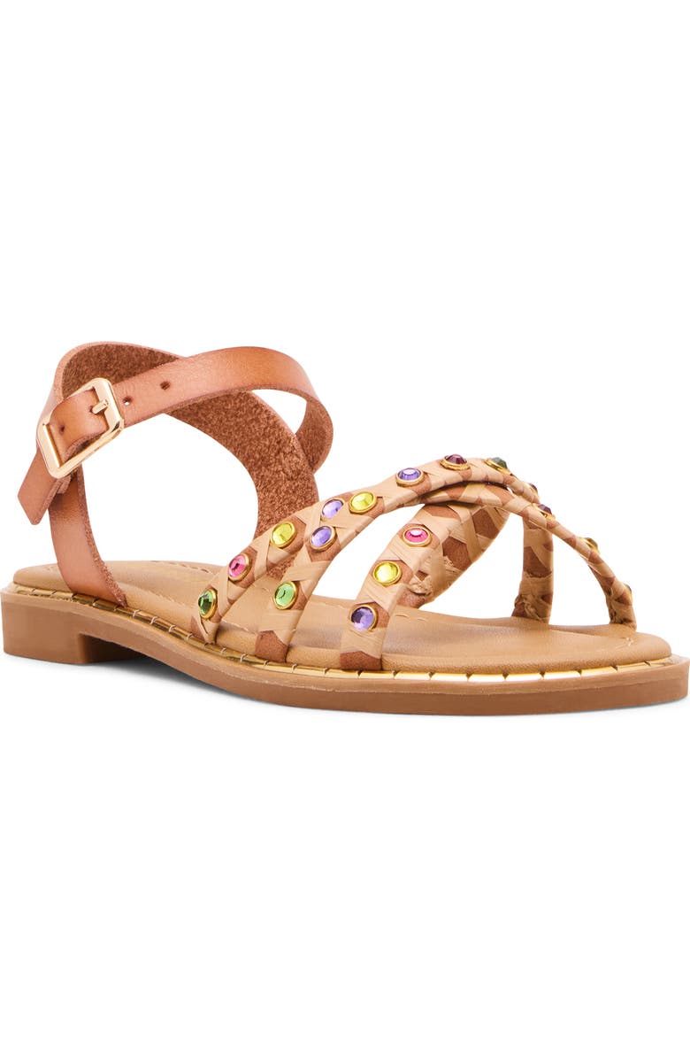 Steve Madden Kids' Gillian Ankle Strap Sandal, Main, color, Cognac Multi