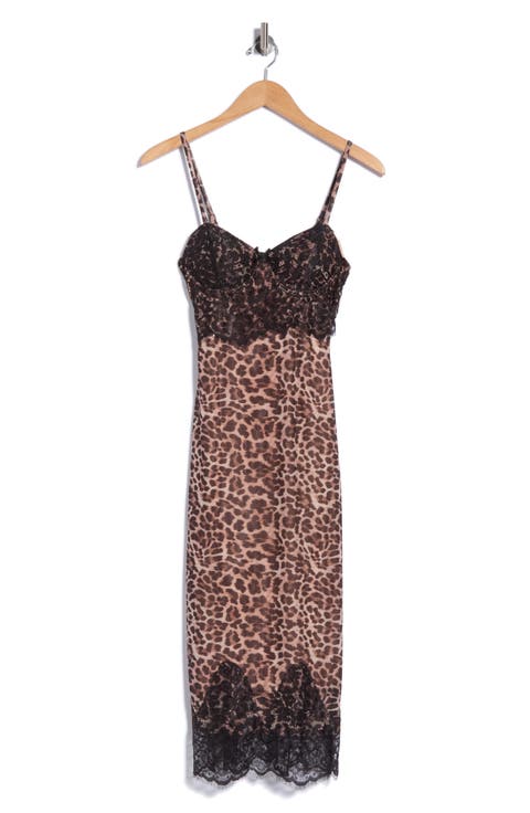 Lace Trim Bustier Midi Dress