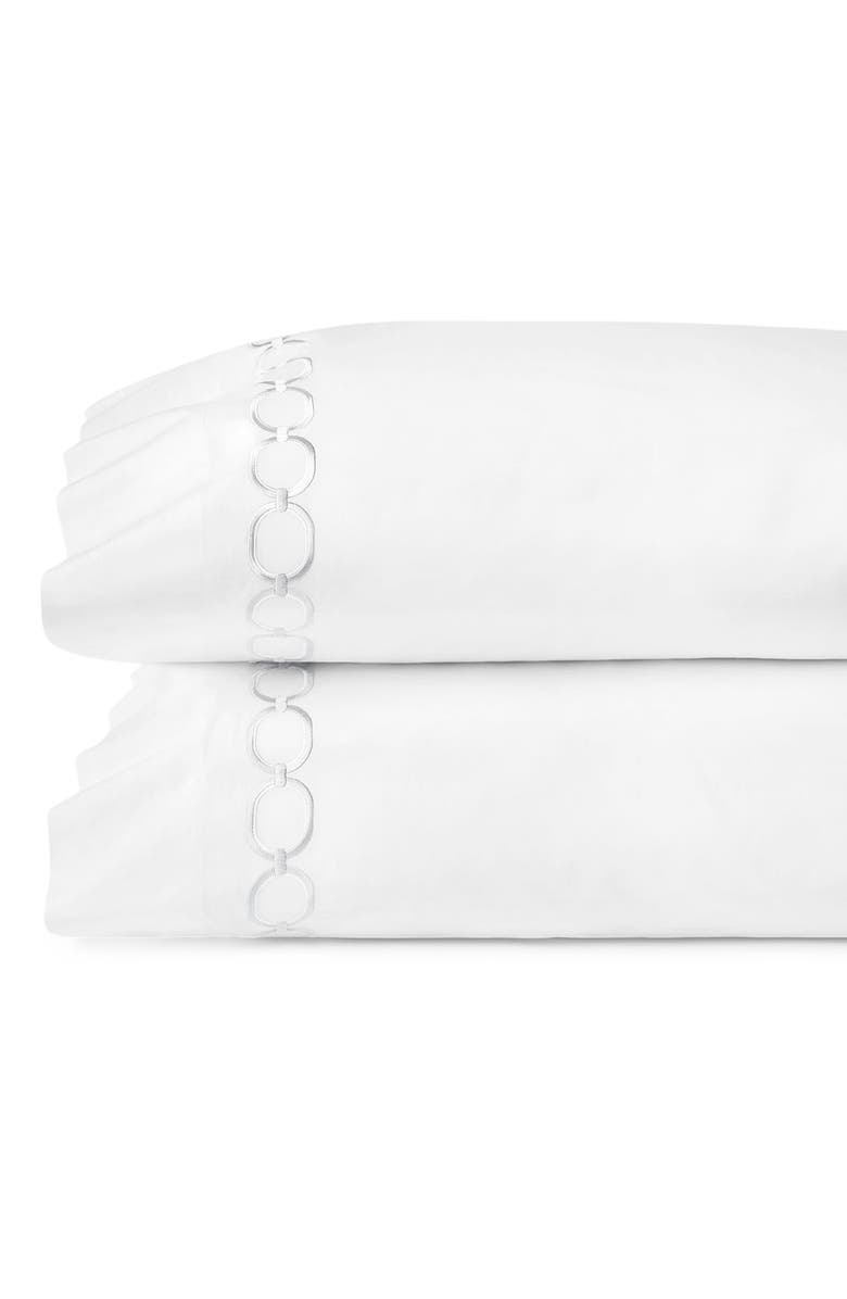SFERRA Catina Set of 2 Pillowcases, Main, color, White/ Lunar