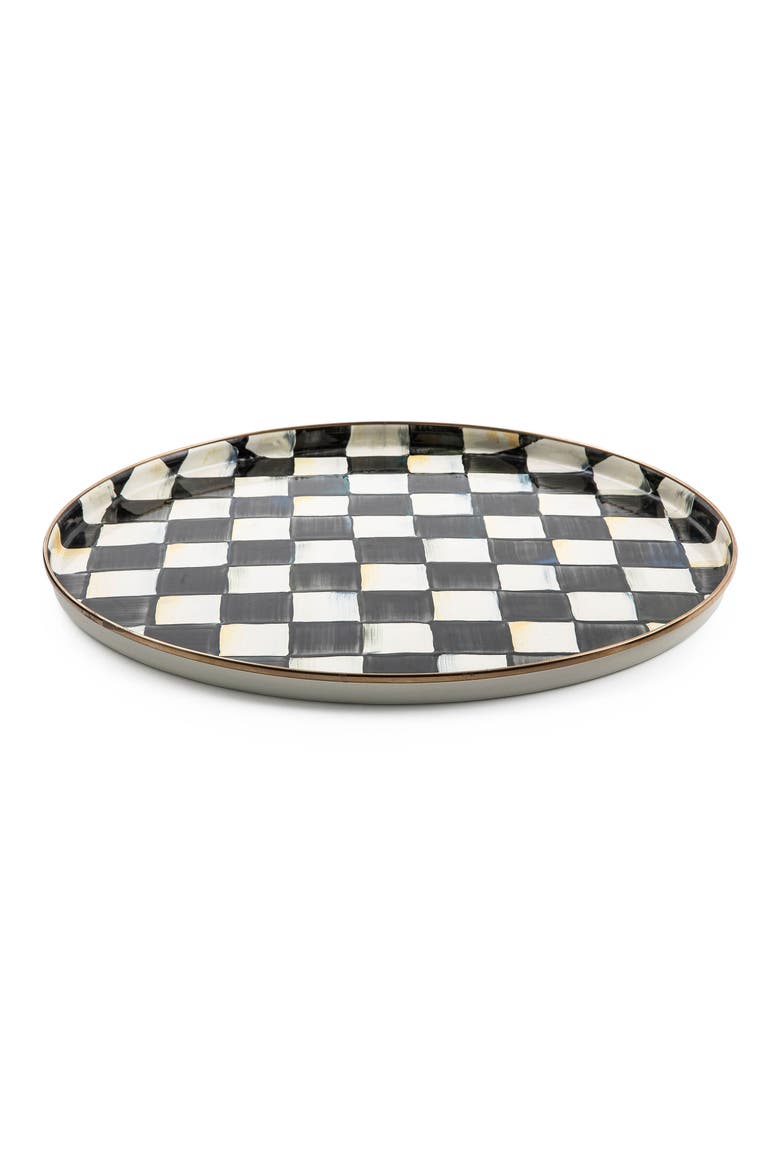 Courtly Check® Enamel Round Tray, Main, color, COURTLY