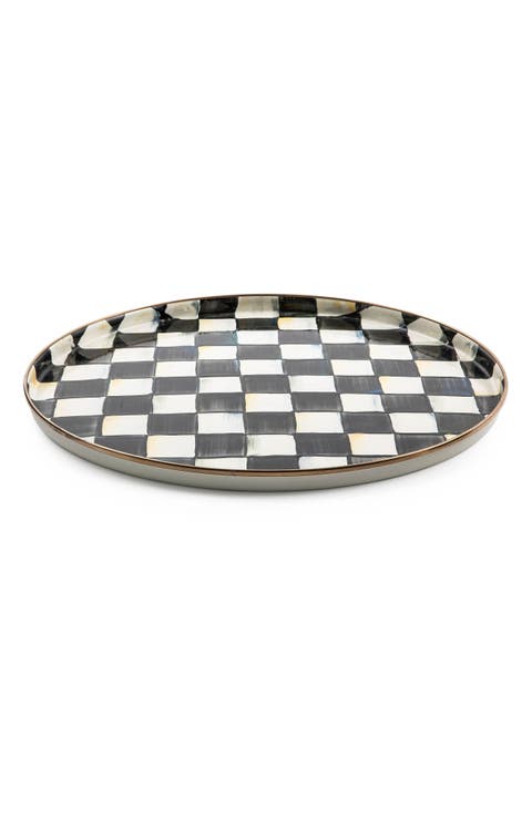 Courtly Check® Enamel Round Tray