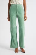 Ulla Johnson Freja Wide Leg Suede Leather Jeans