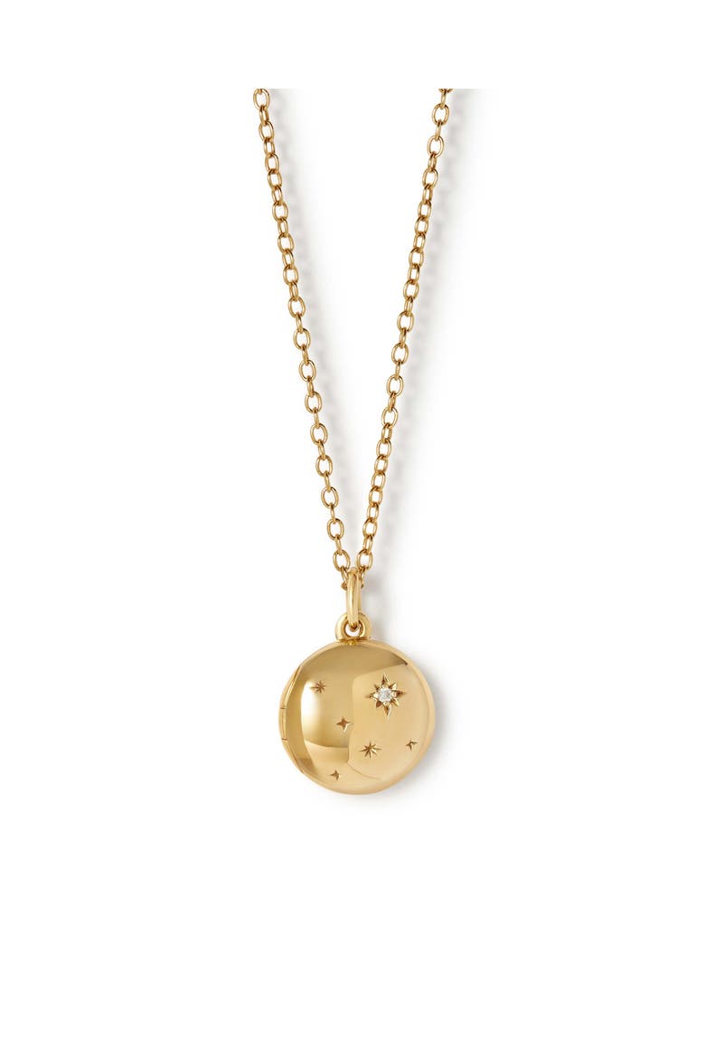 Gold Tiny Star Mini Biography Locket, Main, color, Gold