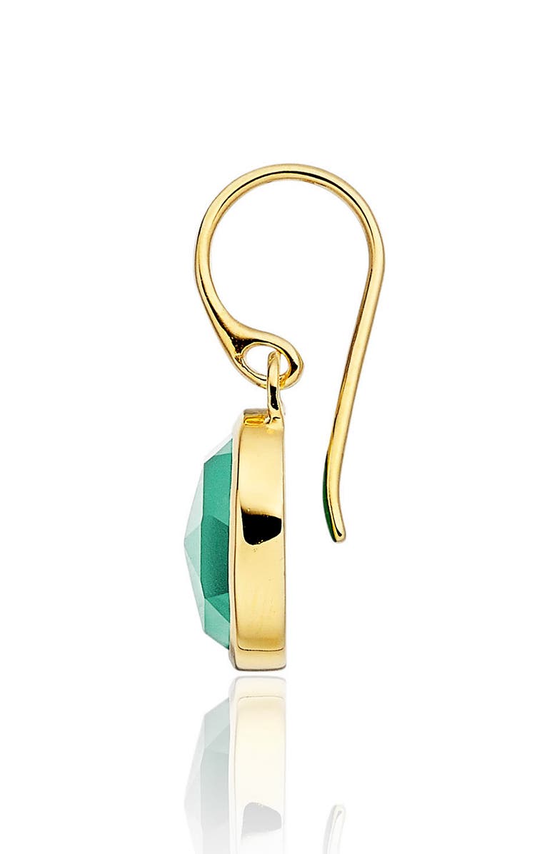 Monica Vinader Siren Bezel Set Drop Earrings, Alternate, color, Gold/ Green Onyx