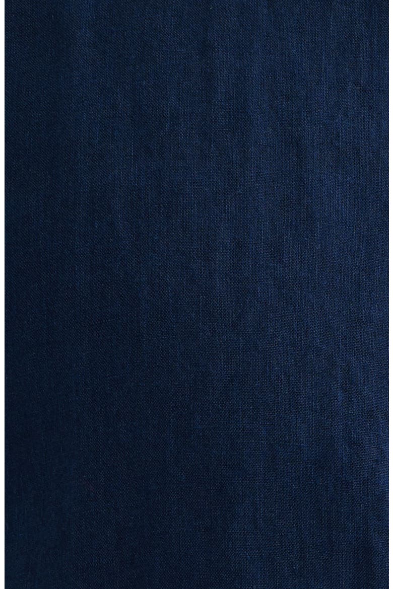 Orson Shaped Fit Short Sleeve Linen Button-Up Shirt, Alternate, color, NAVY