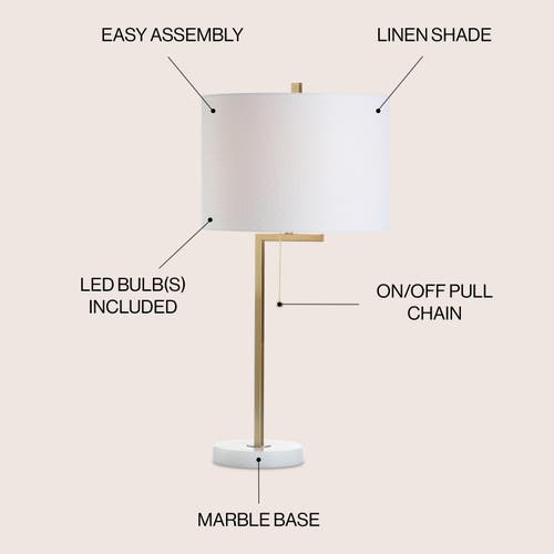 Jonathan Y Alyssa 24.5" Metal/marble Led Table Lamp