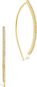 Sterling Forever Vanessa Delicate Pavé Cubic Zirconia Threader Earrings