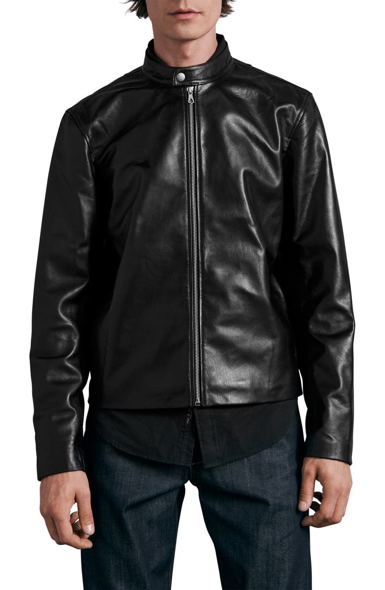 rag & bone ICONS Archive Cafe Racer Leather Jacket, Main, color, 