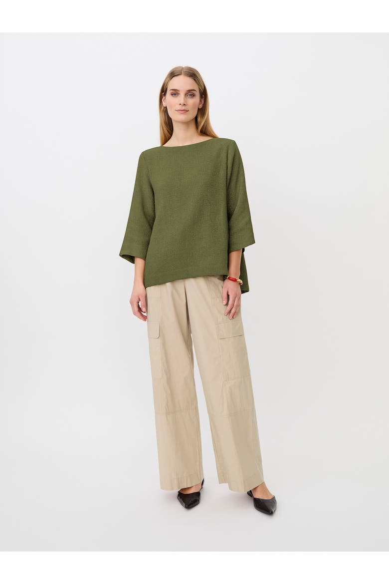 Dovinia 3/4 Sleeve Round Neck Blouse, Alternate, color, Olivine