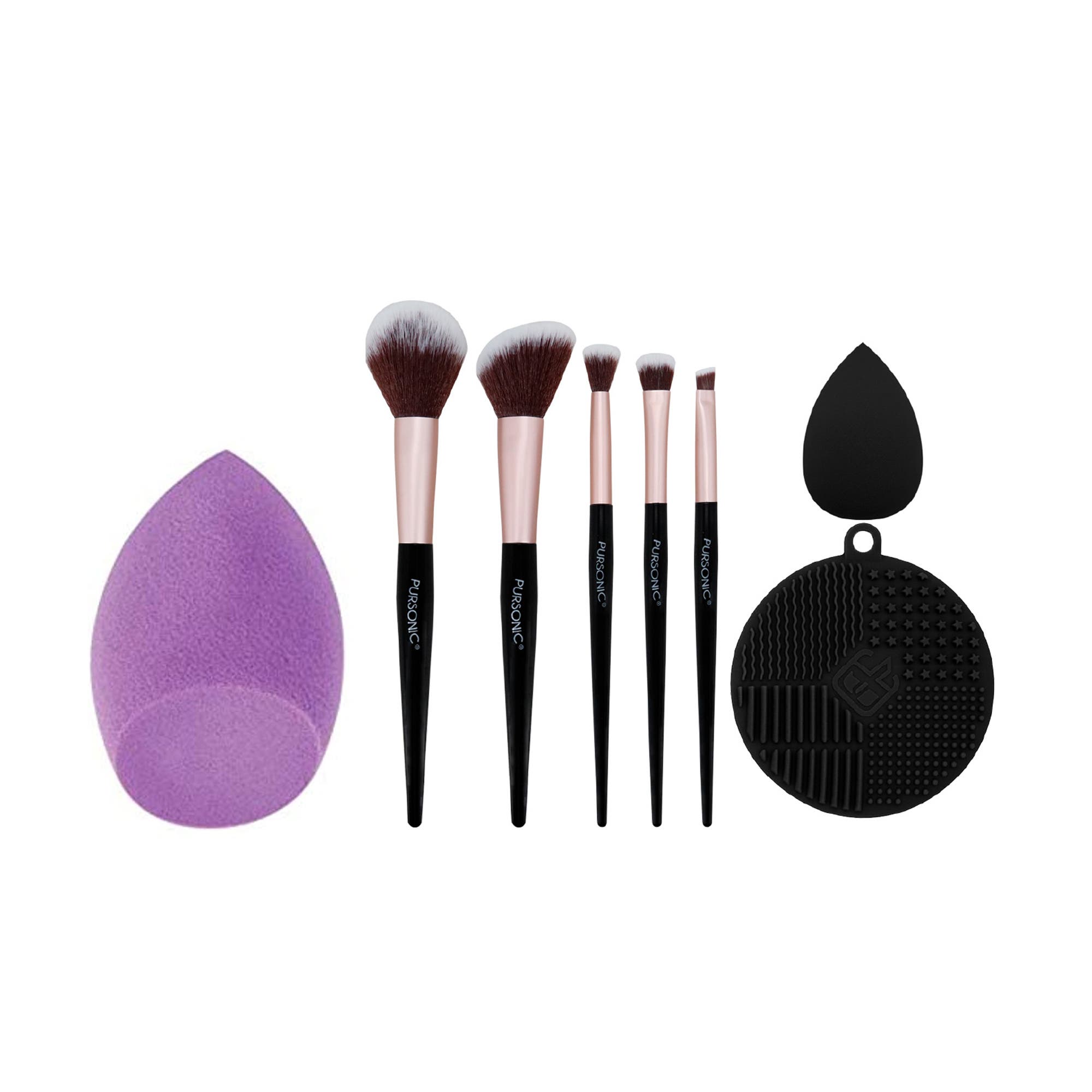 Pursonic 8-piece Pro Makeup Application Set In Black