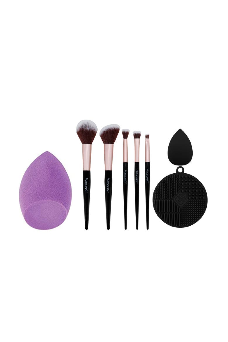 7 Brushes & Blender Sponge, Main, color, Black