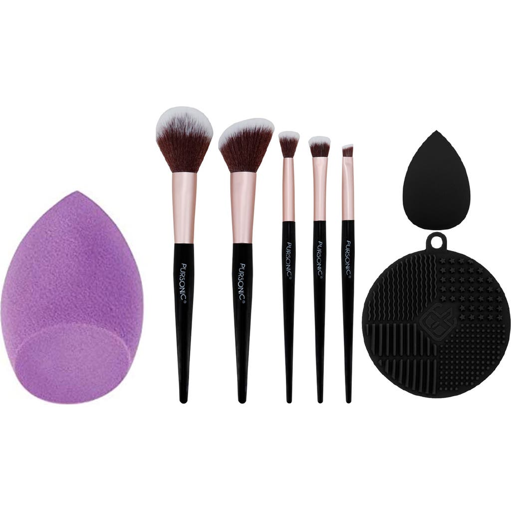 Pursonic 8-piece Pro Makeup Application Set In Black