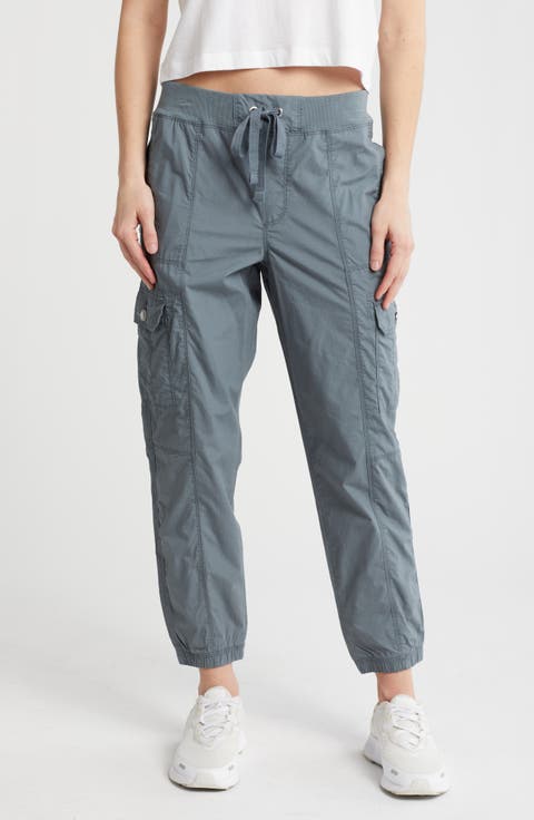 Ribbed Drawstring Waist Cargo Joggers