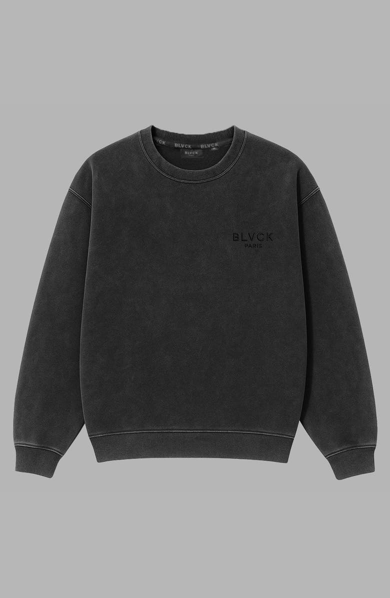 Blvck Acid Wash Sweater, Main, color, Black
