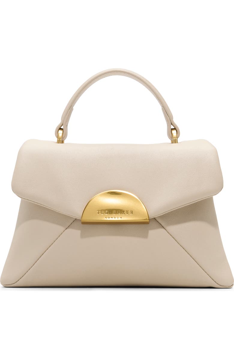 Ted Baker London Poppy Moon Leather Top Handle Bag, Main, color, Off White