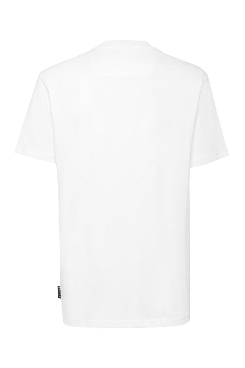 T-Shirt Round Neck Ss Print Skull Unisex, Alternate, color, white/black