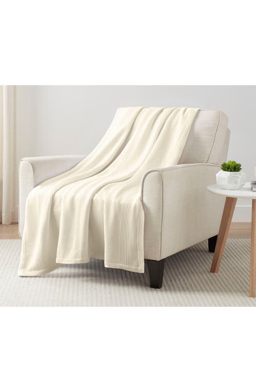 Vellux Textured Cotton Throw Blanket In White