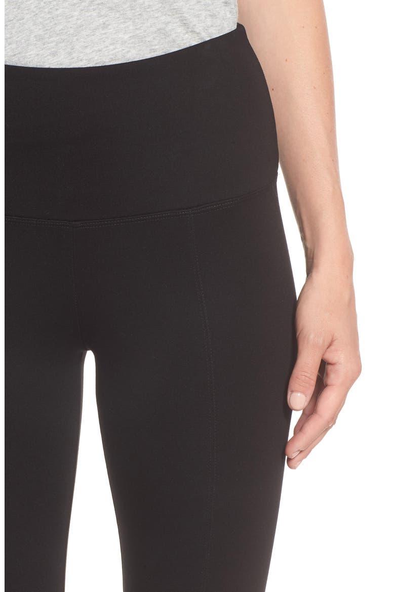 'Lyssentials Center Seam Ponte Leggings, Alternate, color, BLACK