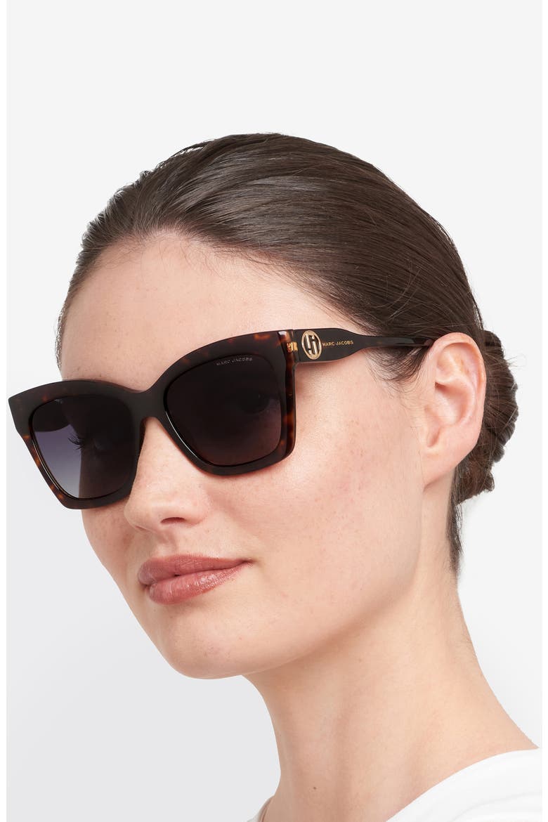 54mm Cat Eye Sunglasses, Alternate, color, HAVANA/ DARK GREY