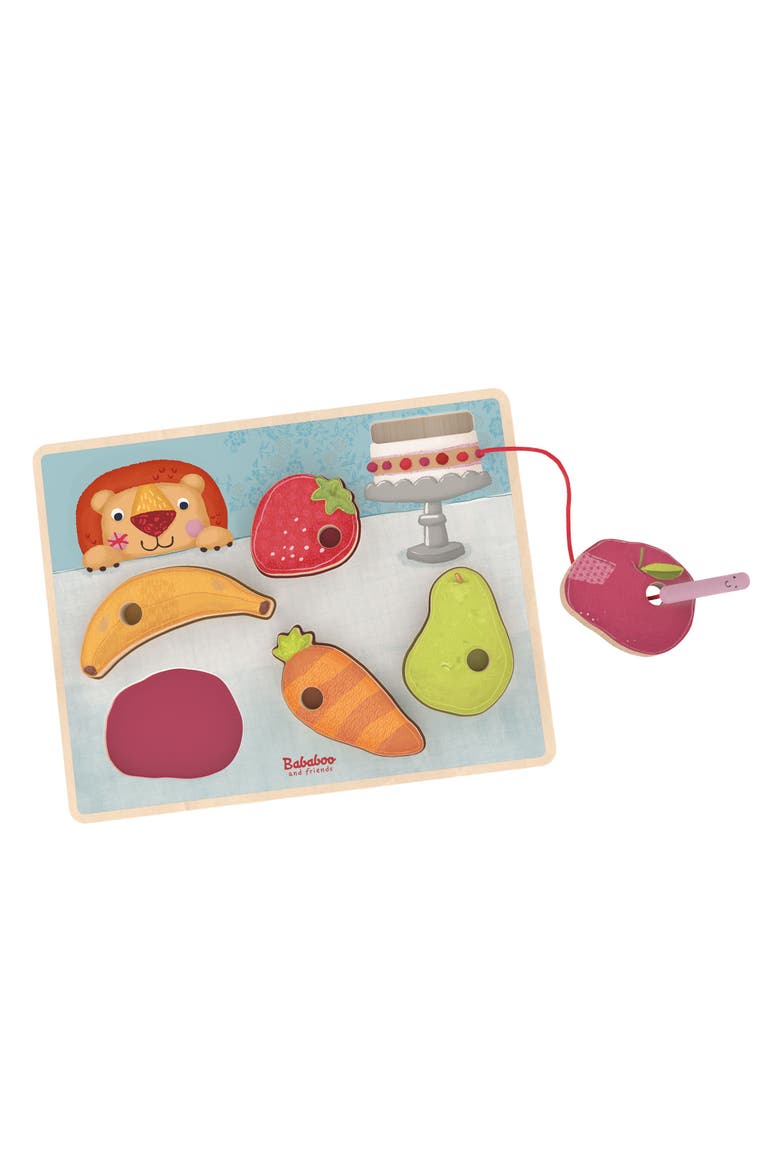 Little Worm Loves to Eat Threading Puzzle, Alternate, color, Multi / Red