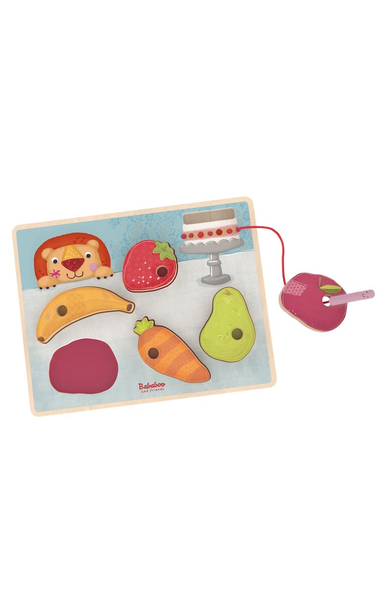 Bababoo and friends<sup>®</sup> Little Worm Loves to Eat Threading Puzzle, Alternate, color, Multi / Red
