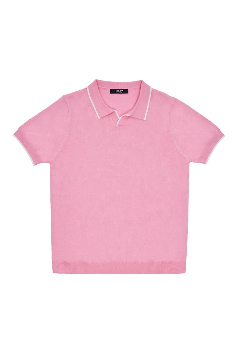 Kids' Johnny Collar Polo Sweater, Main, color, PINK