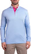 Maceoo Newton Ascension0006 Blue Long Sleeve Button-Down Polo